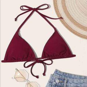 Burgundy Bikini Top